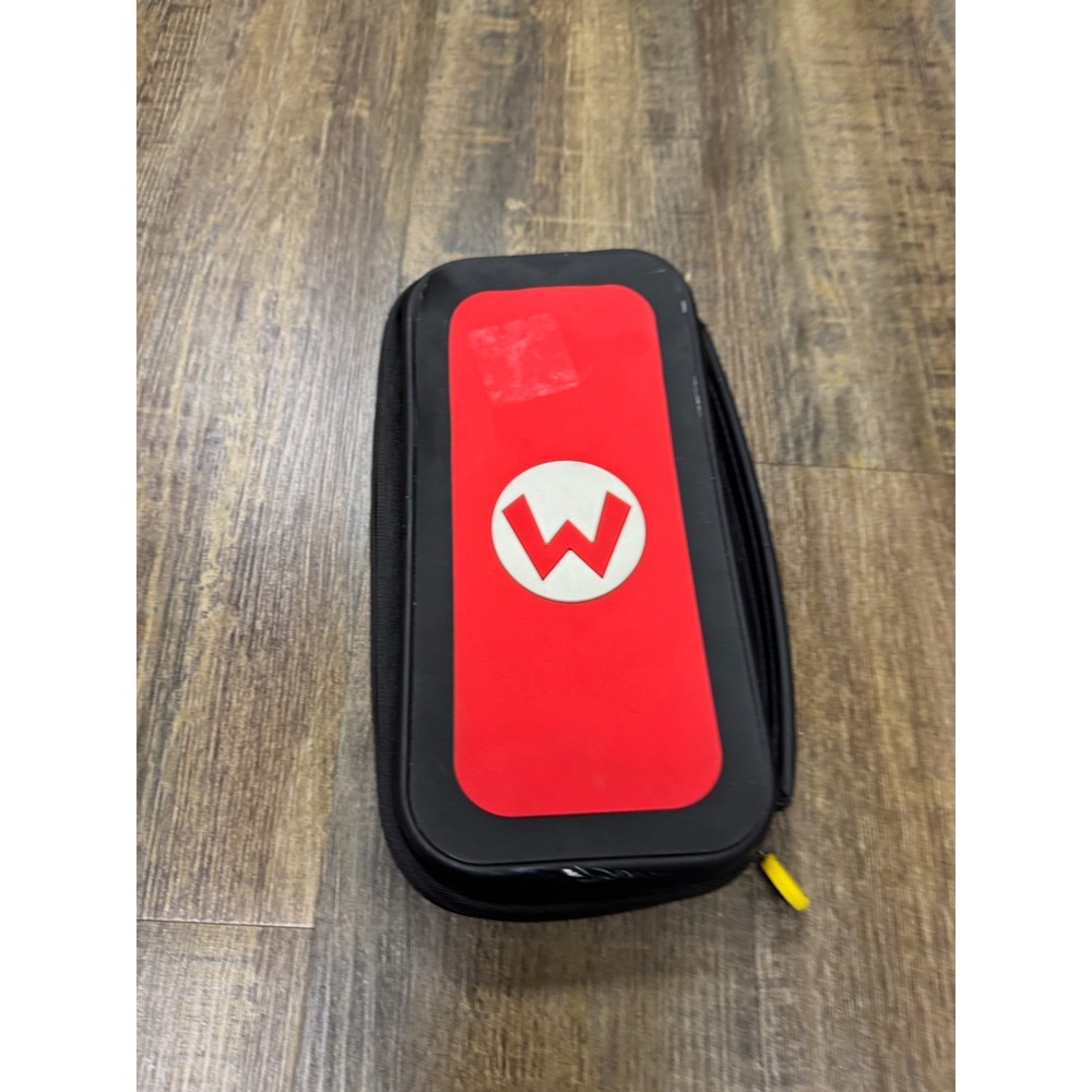 Nintendo Switch Wario Hard Shell Carrying Case Red Black Video Game Travel Pouch